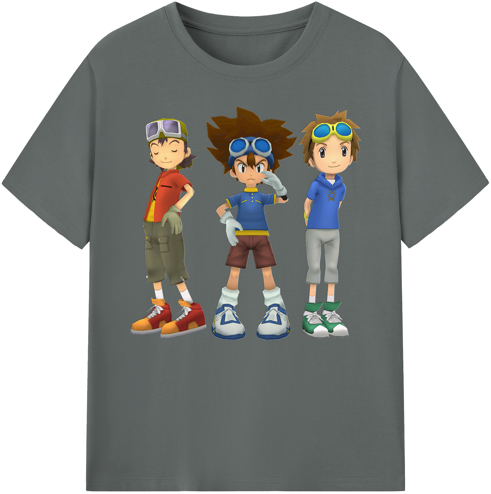 （画像用） Digimon デジタルモンスター/デジモン 綿100％ メンズ半袖Tシャツ｜肌触りやわらか＆通気性